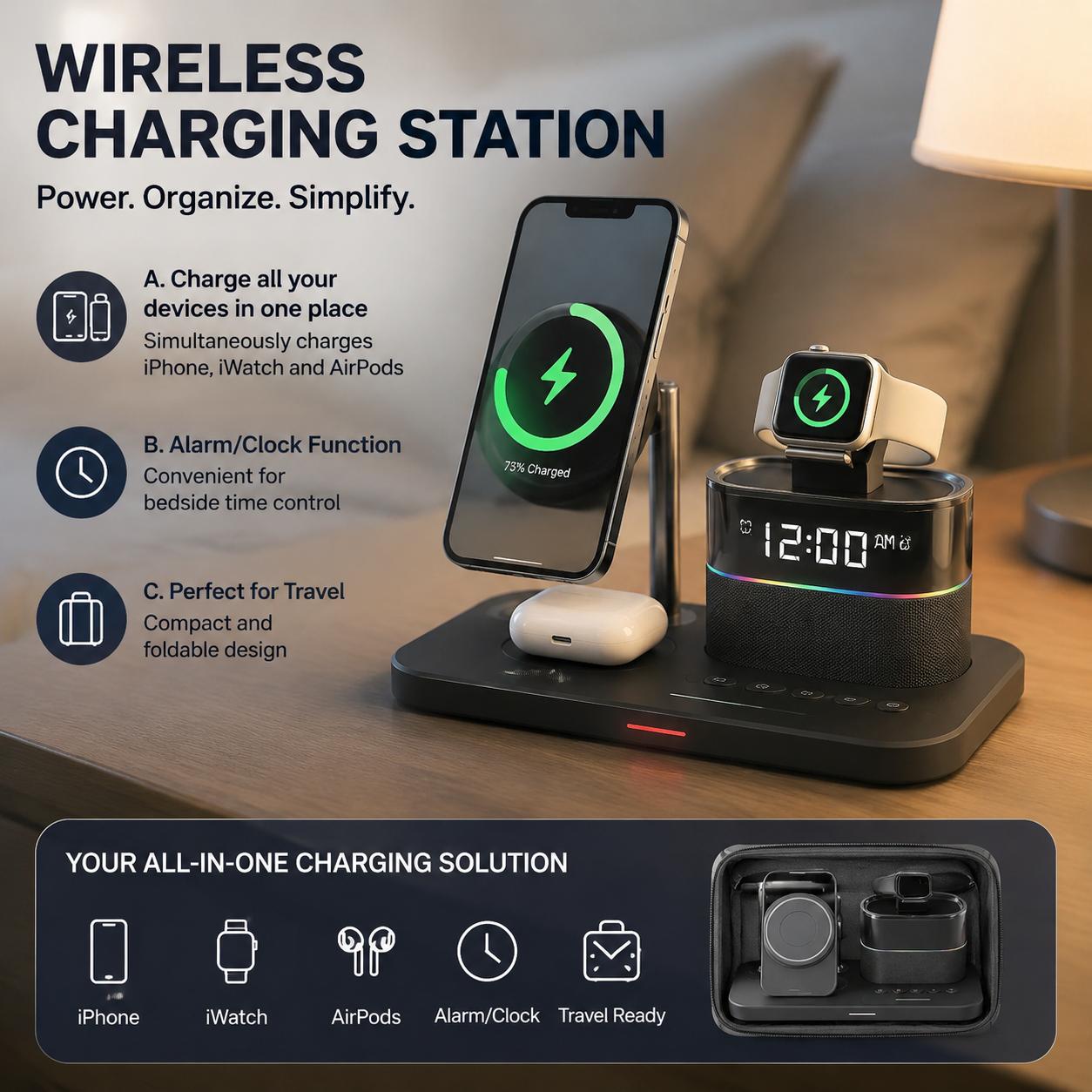 Watch Charger Cable - แท่นชาร์จไร้สายแม่เหล็กสำหรับโทรศัพท์ซีรีส์ 12 13 14 15 16