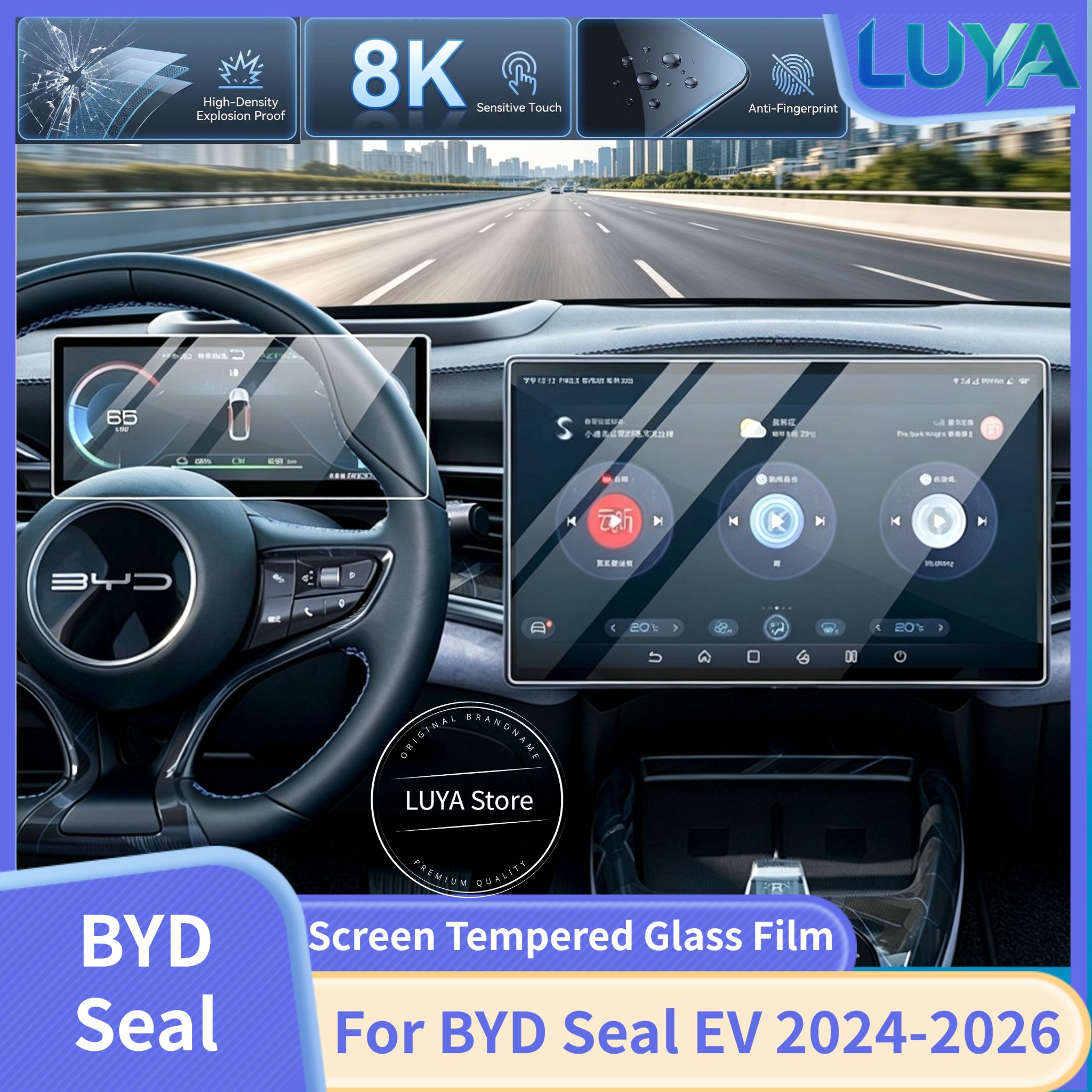 Screen Protector Film - ฟิล์มกันรอยหน้าจอสำหรับ BYD Seal EV 2024-2026 ขนาด