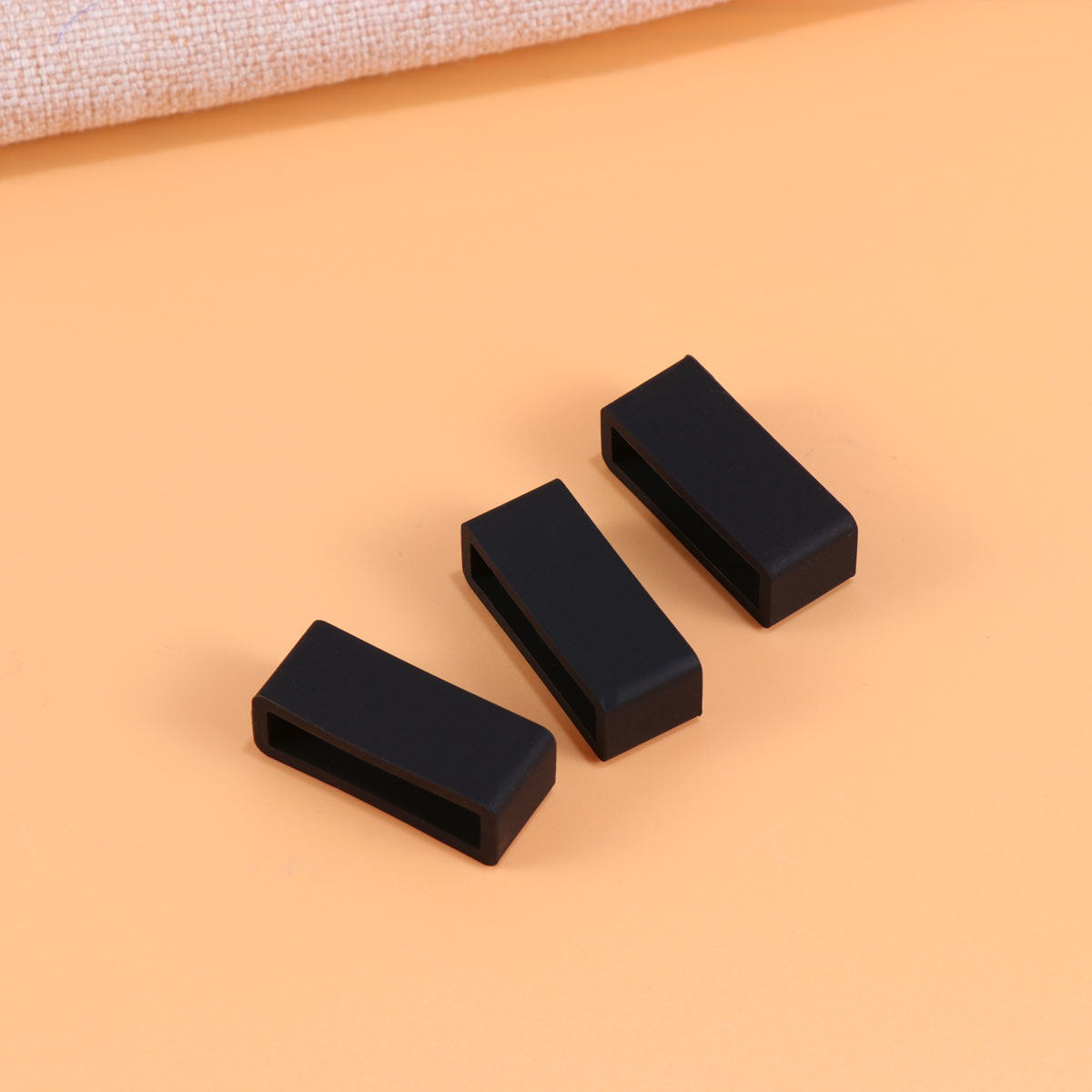 Silicone Band Replacement - 8 ชิ้น ห่วงยึดสายนาฬิกาซิลิโคนสีดำ ขนาด 22 มม.