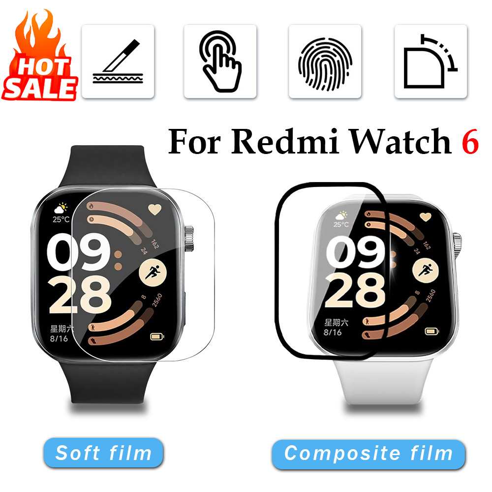 Smartwatch Case - 1-5 ชิ้นฟิล์มนุ่มสำหรับเสี่ยวมี่ เรดมี่ วอทช์ 6 อุปกรณ์เสริมสมาร์ทวอทช์ป้องกันหน้าจอคอมโพสิตฟิล์มแข็งสำหรับเรดมี่