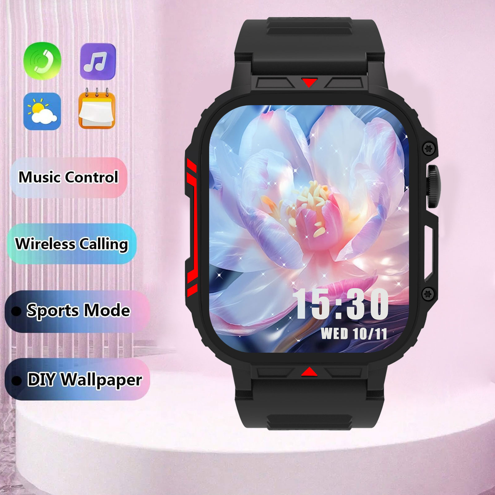 Smartwatch Custom - 2026 นาฬิกาอัจฉริยะรุ่นใหม่ หน้าจอสัมผัส HD - โทรไร้สาย,