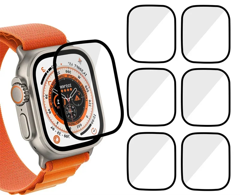 Smartwatch Case - ตัวป้องกันหน้าจอ 3D ฟิล์มกระจกนิรภัยเหมาะสำหรับแอปเปิ้ลวอทช์ 9 8 7