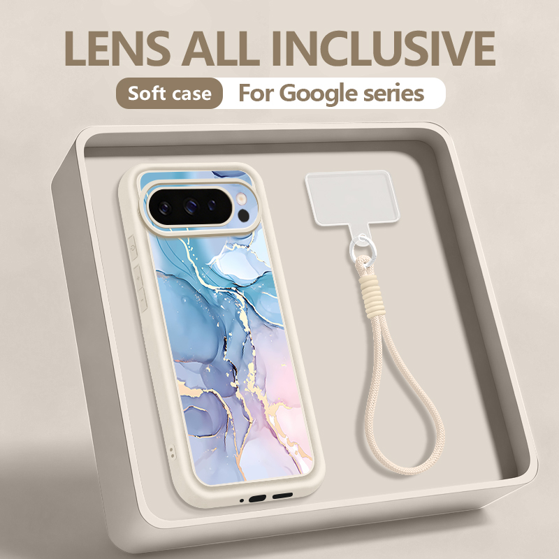 Google Pixel 8A - เคสโทรศัพท์ลายหินอ่อน TPU สำหรับ Google Pixel 10