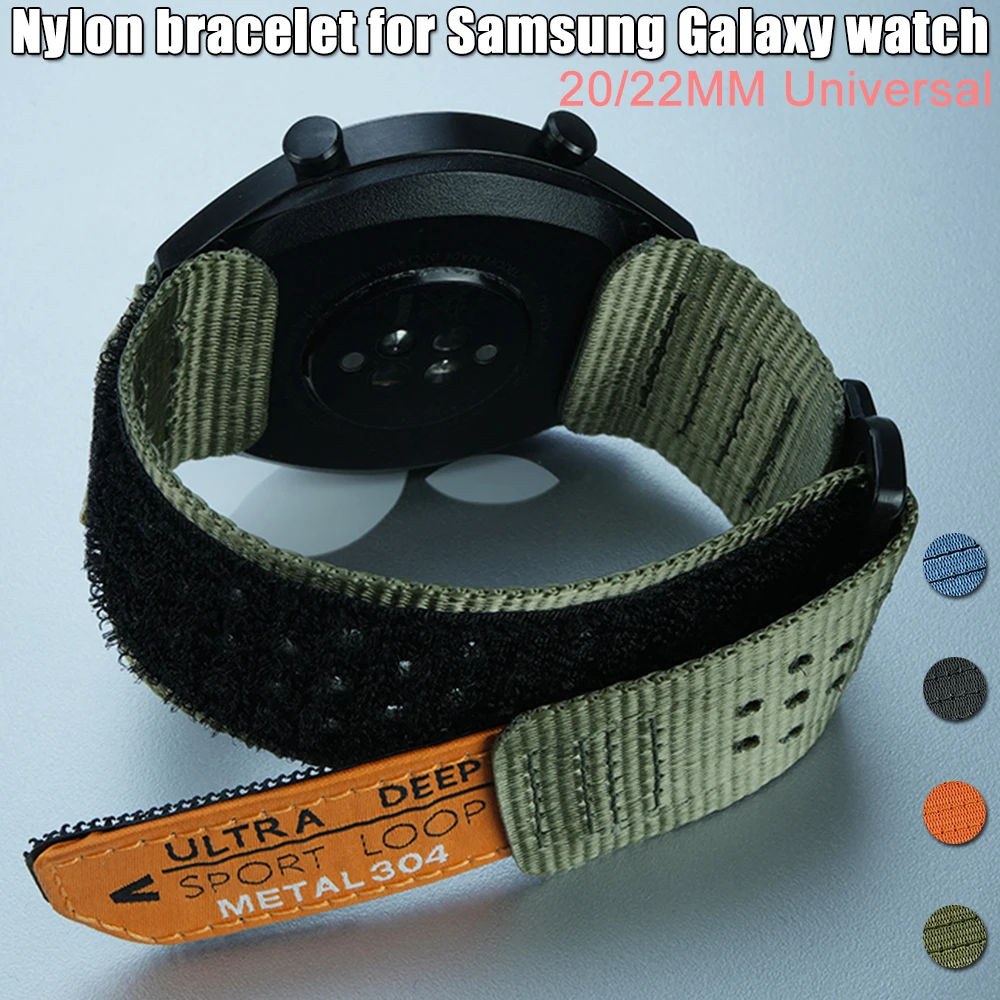 Accessories For Galaxy Watch 5 - 20 22มม.ไม่มีช่องว่างไนลอนสําหรับSamsung Galaxy Watch 7/6//5/4 Classic