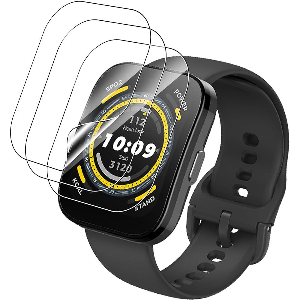 Amazfit Smartwatch Accessories - 3PCS Clear HD ฟิล์มป้องกันหน้าจอสําหรับ Huami Amazfit