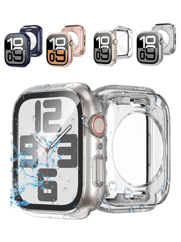 Smartwatch Face - สำหรับเคสแอปเปิ้ลวอทช์ 46 มม.45 มม.44/42/40/41/38 มม.ป้องกันหน้าจอกระจกนิรภัยฝาครอบหน้า+ ฝาหลัง