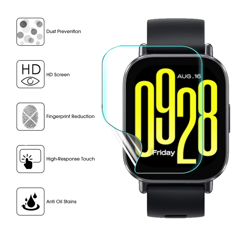 Xiaomi Smartwatch Accessories - ฟิล์มไฮโดรเจลสำหรับเสี่ยวมี่ เรดมี่ วอทช์ 5 ไลท์อุปกรณ์เสริมสมาร์ทวอทช์โค้งป้องกันหน้าจอแบบนุ่มสำหรับเรดมี่ วอทช์