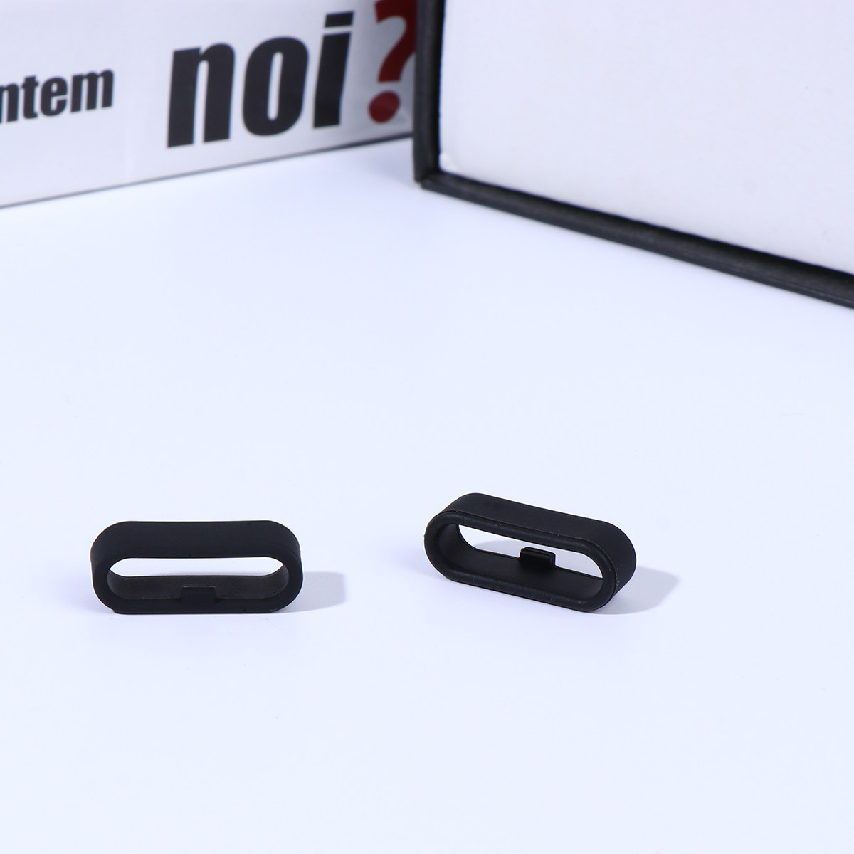 Silicone Band Replacement - ห่วงรัดสายนาฬิกา 20 ชิ้น ห่วงซิลิโคนสำหรับสายนาฬิกา ตัวยึดหัวเข็มขัดแบบยืดหยุ่น สีดำ