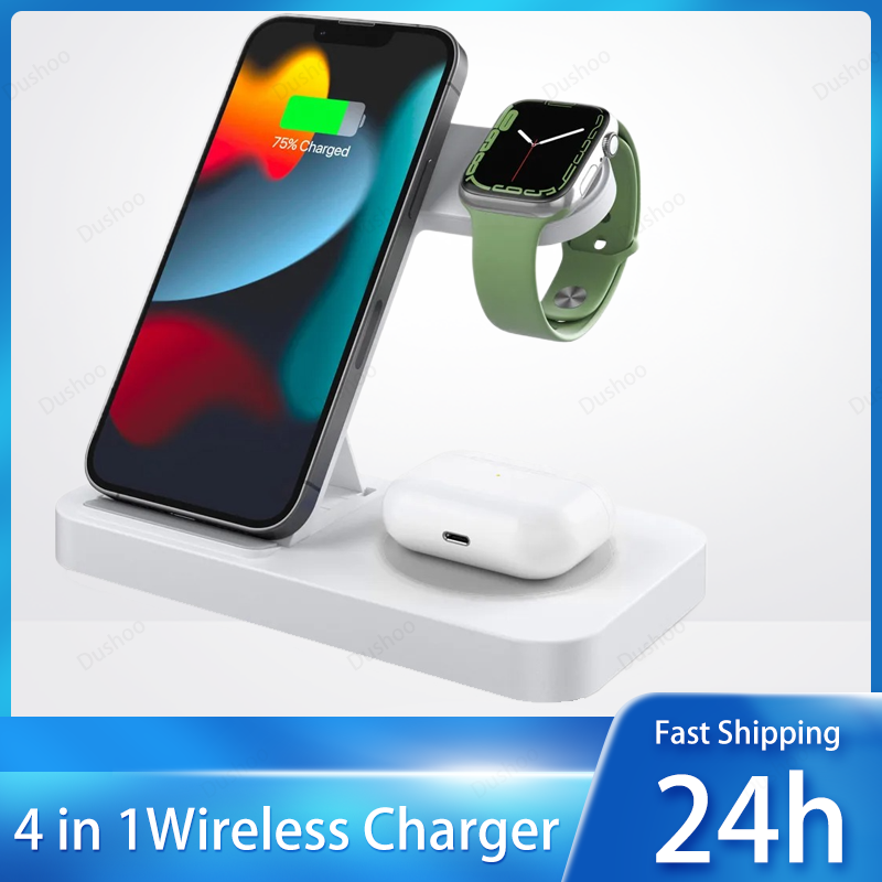 แท่นชาร์จไร้สายแบบพับได้ 4 in  - Watch Charger Cable บทวิจารณ์และราคา