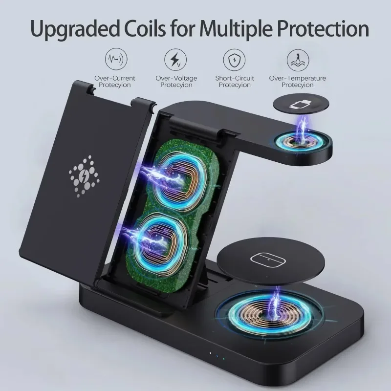 แท่นชาร์จไร้สายแบบพับได้ 4 in  - Watch Charger Cable บทวิจารณ์และราคา