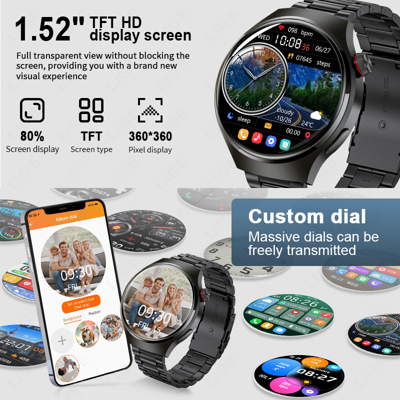 สมาร์ทวอทช์ขนาด 1.52 นิ้ว สำหร - Smartwatch Custom บทวิจารณ์และราคา