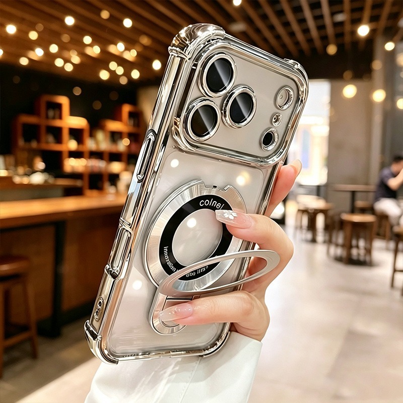 เคสโทรศัพท์ชุบสีหรูหรา พร้อมขา - Magnetic Charging Stand บทวิจารณ์และราคา
