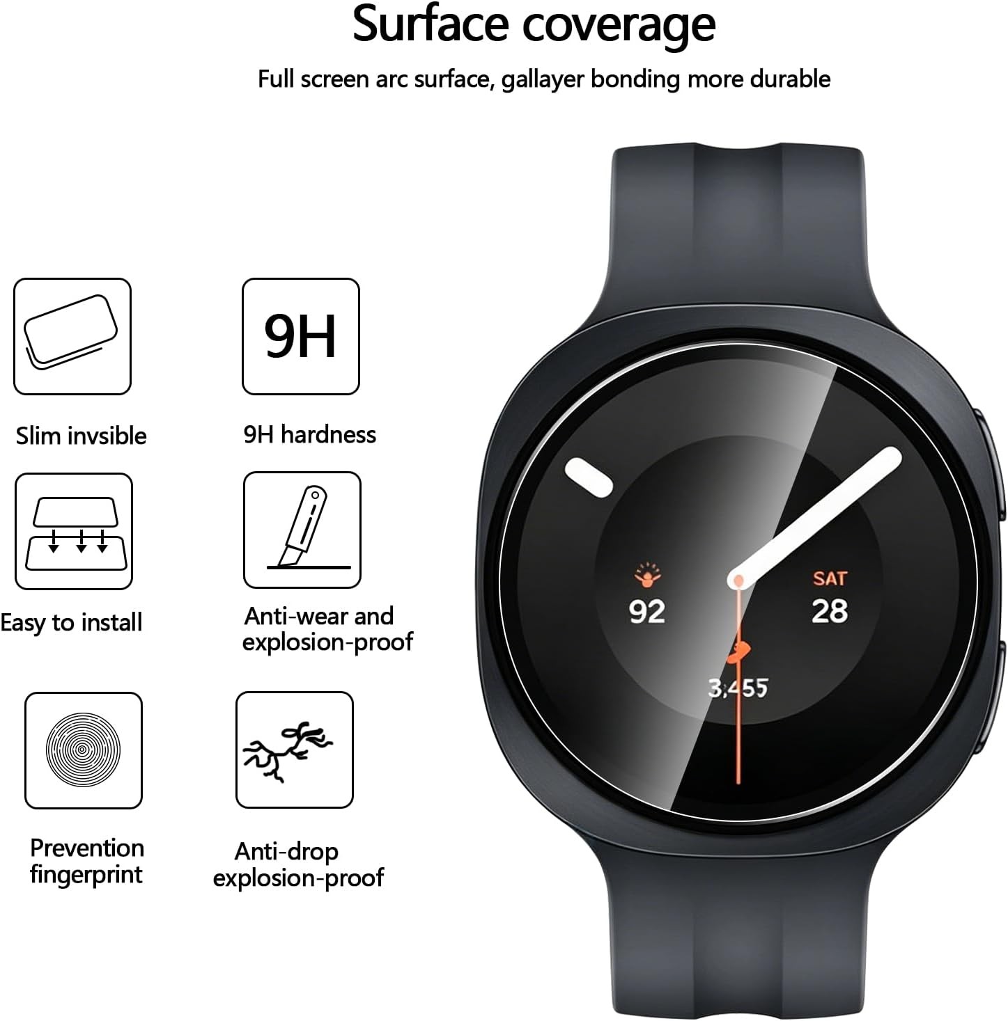 5 ชิ้น ฟิล์มกระจกนิรภัย HD สำห - Accessories For Galaxy Watch 5 บทวิจารณ์และราคา