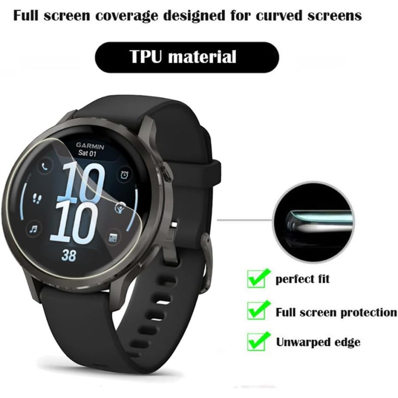 1-3PCS ตัวป้องกันหน้าจอแบบนุ่ม - Garmin Smartwatch Accessories บทวิจารณ์และราคา
