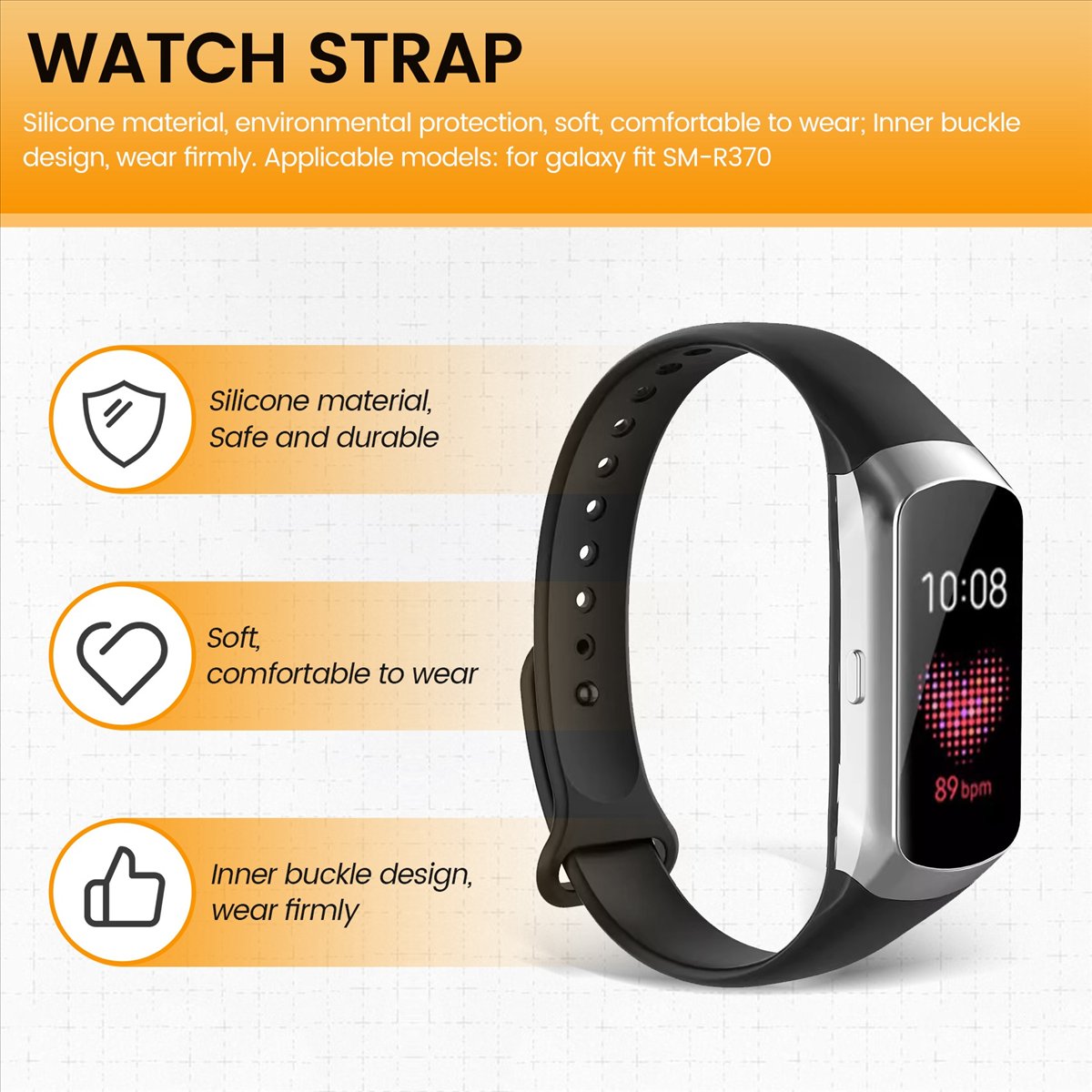 A49T สายนาฬิกาสปอร์ตสำหรับกาแล - Silicone Band Replacement บทวิจารณ์และราคา